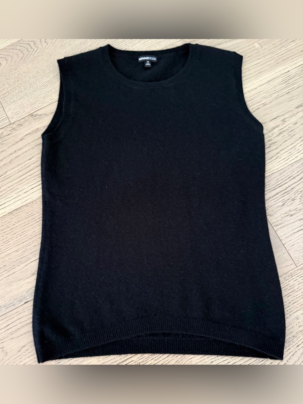 Minnie Rose 100% Cashmere Black Sleeveless Sweater Vest – XS – Excellent Conditi